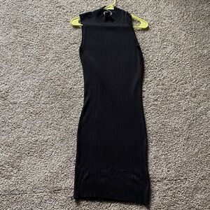 🖤 💛Candie's Black Sleeveless Ribbed Midi Dress